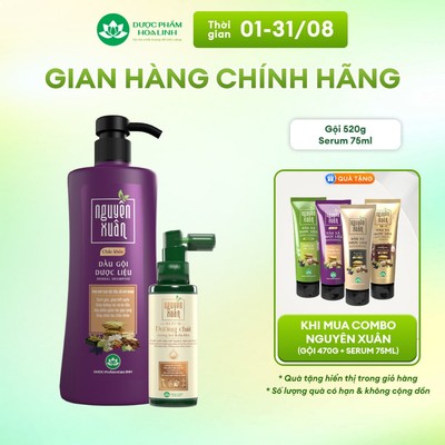Combo Dầu gội Nguyên Xuân chắc khỏe 470g KM 50g + Serum Nguyên Xuân 75ml KM 15ml