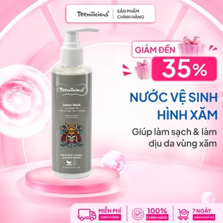 [DATE 12/2026] Dung Dịch Vệ Sinh Hình Xăm Teenilicious Tattoo Wash Giúp Làm Sạch Dịu Nhẹ, Dưỡng Ẩm Da Xăm - 15ml/200ml