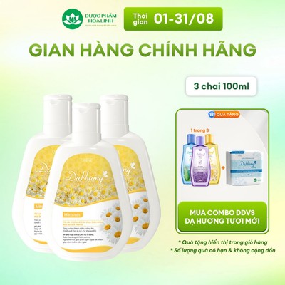 Combo 3 chai Dung dịch vệ sinh Dạ Hương mềm mịn 100ml