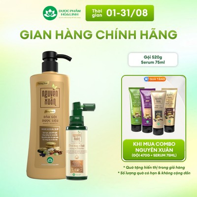 Combo Dầu gội Nguyên Xuân bồng bềnh 470g KM 50g + Serum Nguyên Xuân 75ml KM 15ml