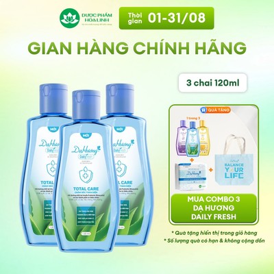 Combo 3 chai dung dịch vệ sinh Dạ Hương Daily Fresh Total Care 120ml - Giúp CHĂM SÓC TOÀN DIỆN