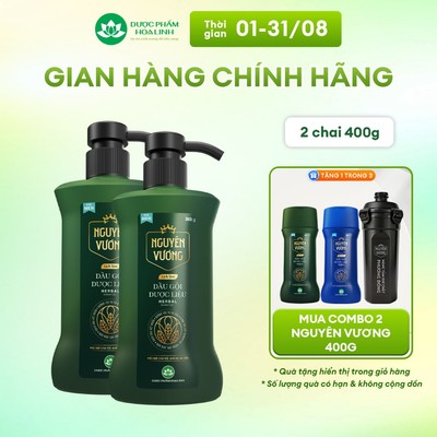 Combo 2 chai Dầu gội dược liệu Nguyên Vương lịch lãm dành cho nam chai 365g KM 35g - Dành cho tóc nam khô xơ, hư tổn