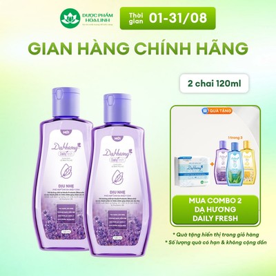 Combo 2 chai dung dịch vệ sinh Dạ Hương Daily Fresh Dịu nhẹ 120ml - Phù hợp cho DA NHẠY CẢM