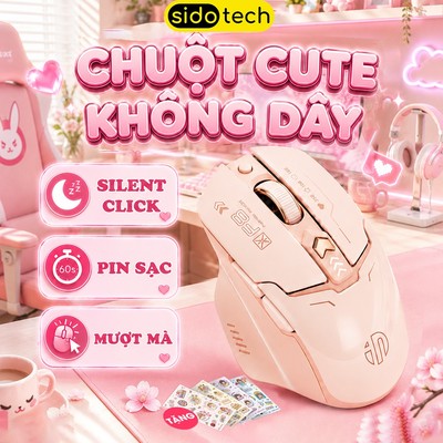 Chuột không dây sạc pin SIDOTECH INPHIC F8V2 silent chống ồn cute gaming 6 nút bấm laptop máy tính