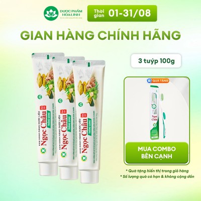 Combo 3 tuýp kem đánh răng Ngọc Châu Trắng sáng 100g