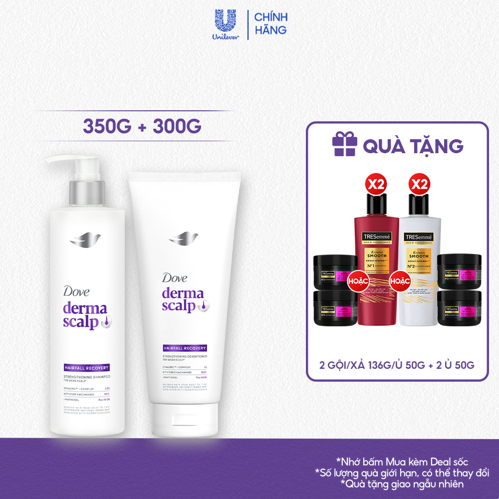 [LS] Combo Gội-Xả Giảm rụng' & Sạch Gàu* Dove Derma Scalp