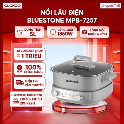 Nồi lẩu điện đa năng BlueStone MPB-7257 5L - Công suất 1850W - Lòng nồi chống dính - Điều khiển núm vặn