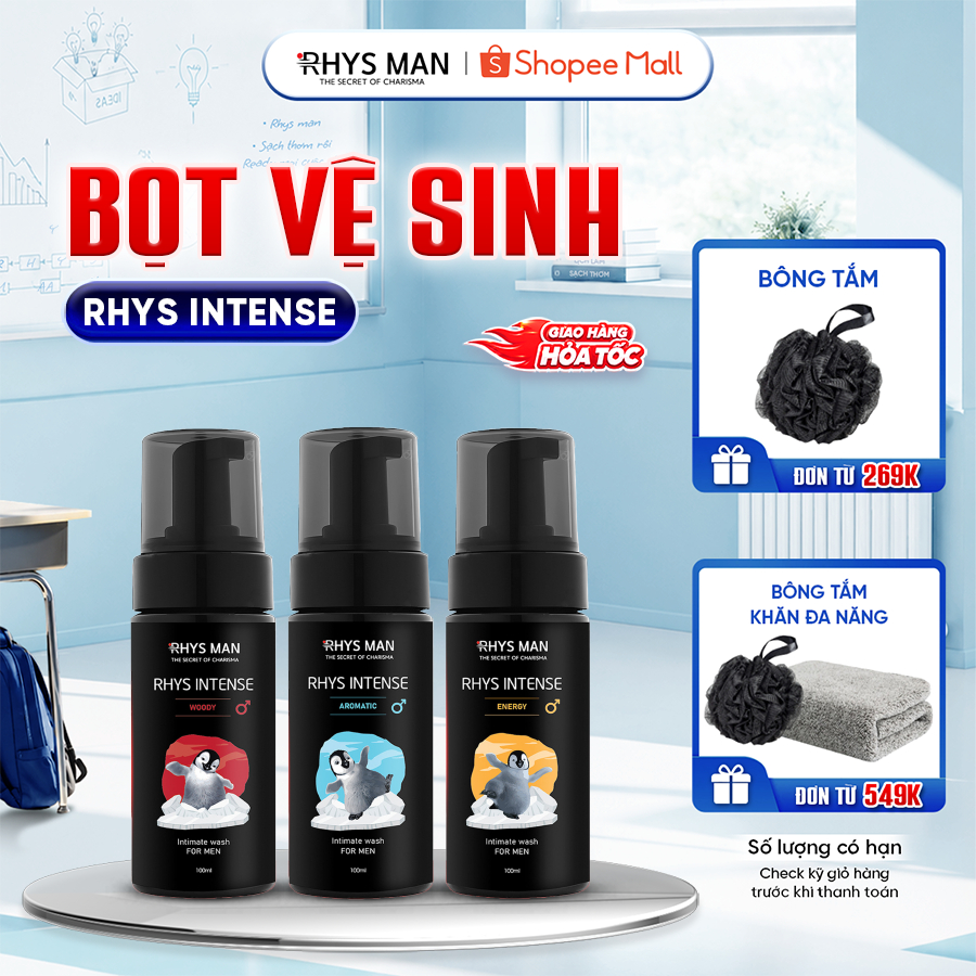 Bọt vệ sinh nam giới RHYS MAN Rhys Intense 100ml
