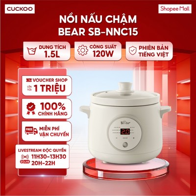 Nồi Nấu Chậm 1.5L Bear SB-NNC15 - Phiên bản tiếng Việt - Dễ sử dụng