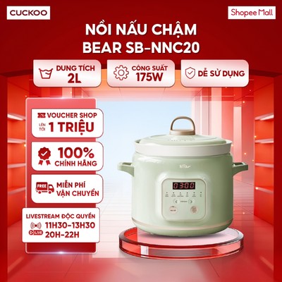 Nồi nấu chậm 2.0L Bear SB-NNC20 - Bản tiếng Việt - Dễ sử dụng
