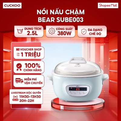 Nồi nấu chậm Bear 2,5L SUBE003 - Bản Tiếng Việt - BH 18 Tháng