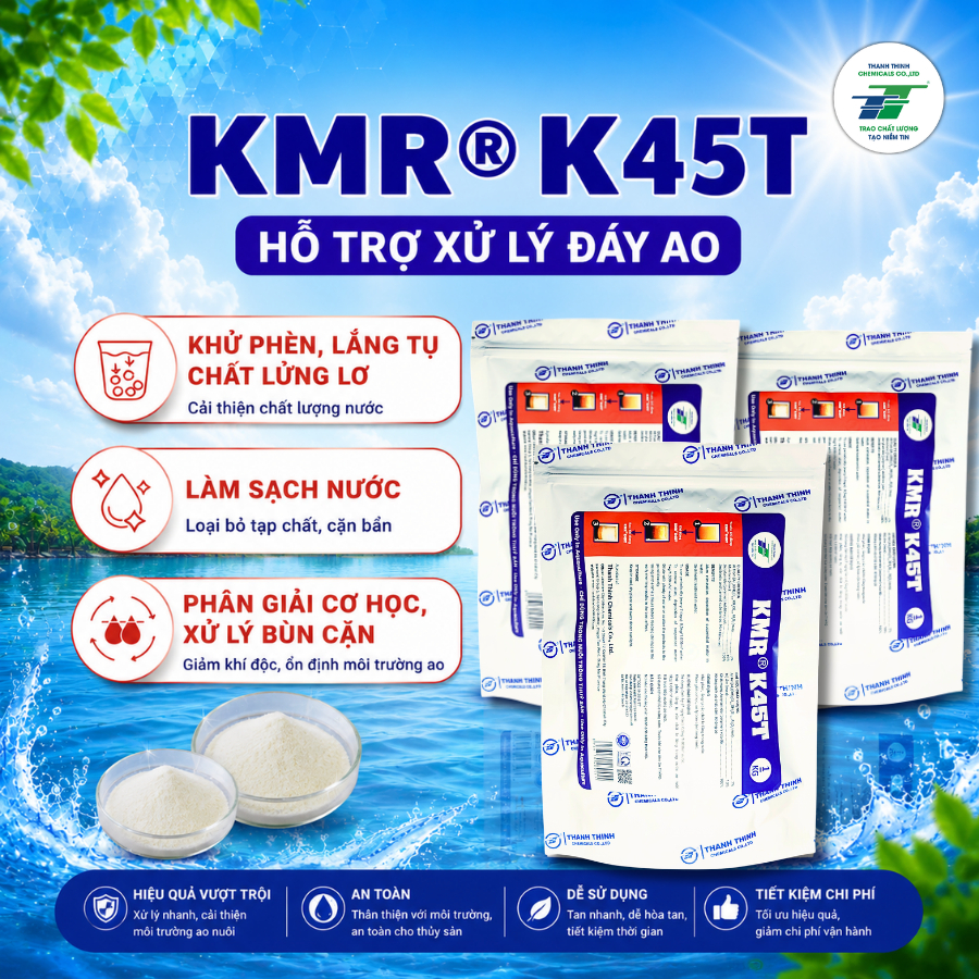 Lắng tụ ao nuôi KMR®K45T - Phân giải cơ học, xử lý bùn cặn, chất lơ lửng trong nước
