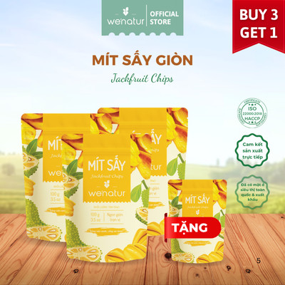 [DEAL HỜI SHOPEE] Combo 3 Gói Mít Sấy Giòn Không Đường We'natur 100g (tặng 1 Mít giòn 100g)