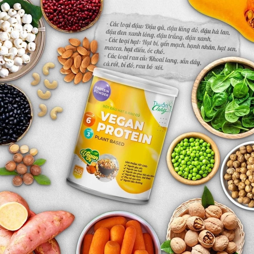 BỘT PROTEIN VEGAN - HỘP 420G - BỔ SUNG PROTEIN THUẦN CHAY CHO CƠ BẮP CHẮC KHỎE.
