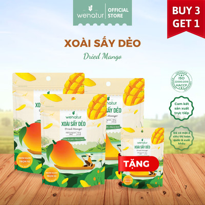 []SHOPEE BEST DEAL] Combo 3 gói Xoài sấy dẻo 100g we'natur (tặng 1 Xoài sấy dẻo 100g)