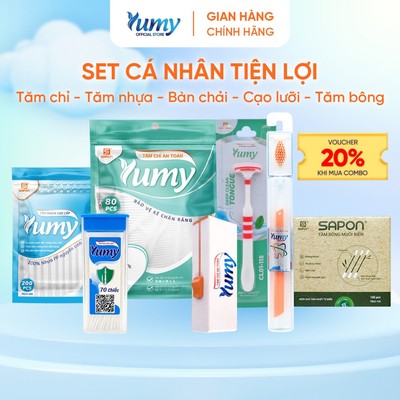Set Cá Nhân Tiện Lợi YUMY Tăm chỉ, Tăm nhựa, Tăm bông, Bàn chải nhỏ gọn bỏ túi dễ mang theo du lịch