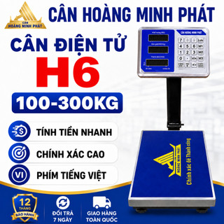 Cân Điện Tử 100kg 150kg 200kg 300kg H6 Phím Tiếng Việt | Cân Hàng Hóa Nông Sản Dễ Dùng