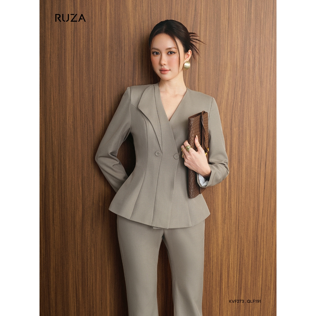 Áo vest nữ tay dài kiểu dáng sang trọng thời trang công sở RUZA thanh lịch KVF273