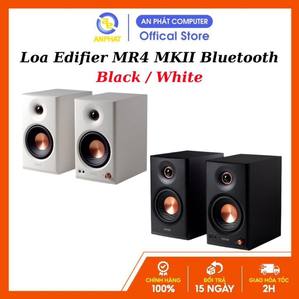 Loa Edifier MR4 MKII Black / White Bluetooth [Hàng chính hãng] - bảo hành 12 tháng