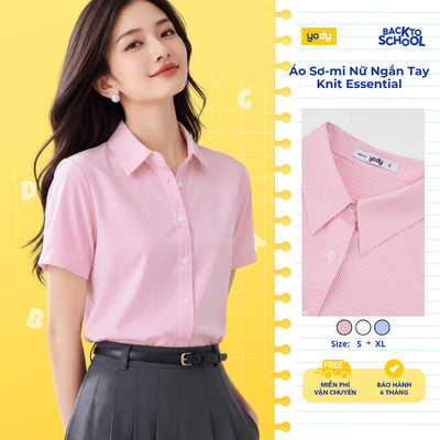 Áo Sơ-mi nữ YODY Áo Ngắn Tay, Vải Knit Essential Ít Nhăn TRA WOSS26S001