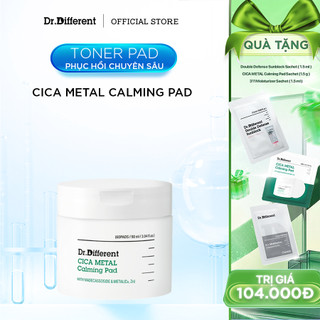 Toner Pad phục hồi, làm dịu da Dr.Different Cica Metal Calming Pad chiết xuất Madecassoside từ rau má