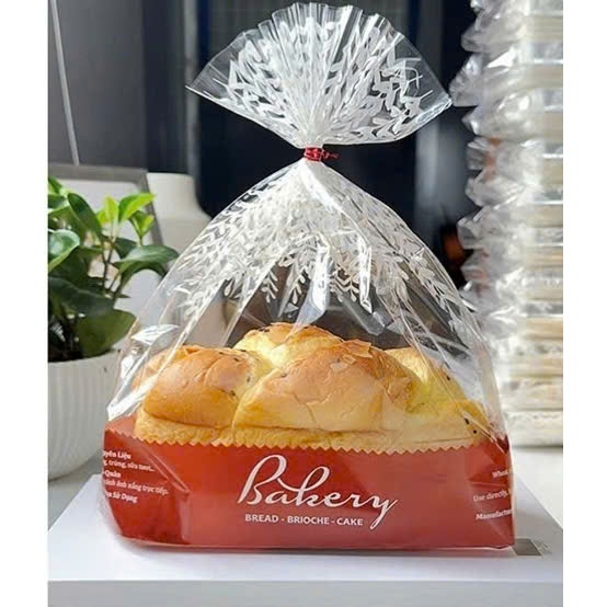 TÚI OPP ĐỰNG BÁNH MÌ HOA CÚC IN CHỮ BAKERY - TẶNG KÈM DÂY BUỘC (BAKERY)