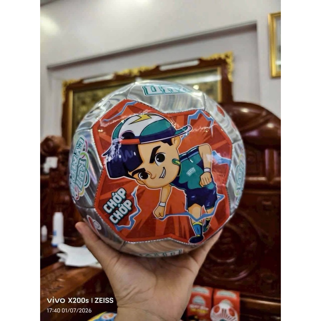 Bóng kun banh da kun bóng đá kun  kèm túi lưới và kim bơm bóng màu ngẫu nhiên