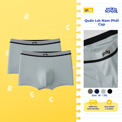 [BST Sịp Êm] Combo 2 quần lót nam boxer yody phối cạp thoải mái mềm mại TRA MCUN26A001