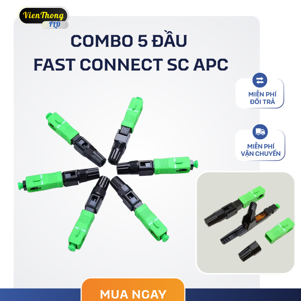 Combo 5 đầu  fast connector SC/APC