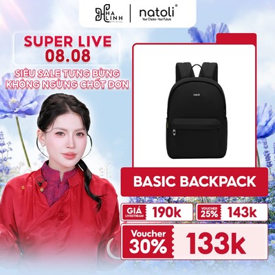 [VHL x NATOLI] Balo đi học nam nữ thương hiệu NATOLI nhiều ngăn chống nước tốt - Basic Backpack B2