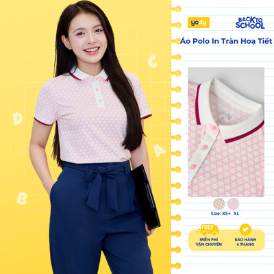 Áo Polo Nữ Yody In Tràn Hoạ Tiết WCPO26A009