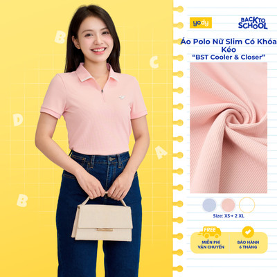 Áo Polo Nữ Yody Slim Có Khóa Kéo WCPO26A020