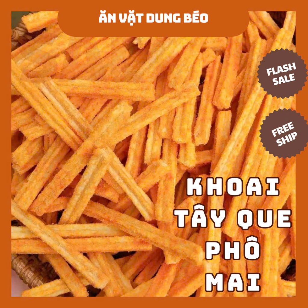 Snack khoai tây que, que khoai tây phomai, ngó sen tẩm vị giòn tan