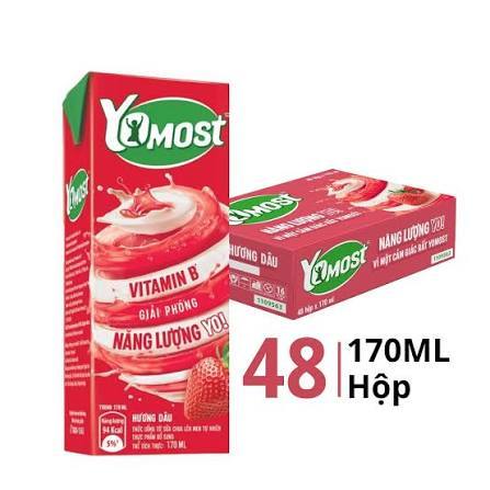 Sữa Yomost Hương Dâu 170ml - Thùng 48 hộp
