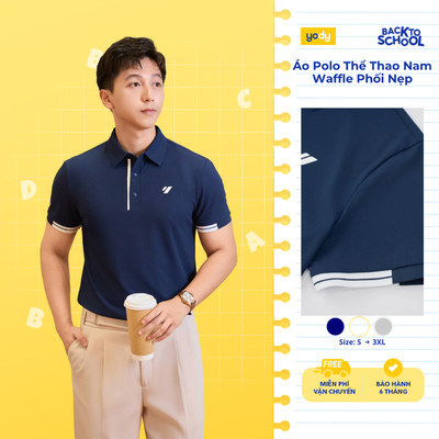 Áo Polo Nam Yody Thể Thao Waffle Phối Nẹp chạm mát MAPO26A017