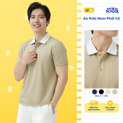 Áo Polo Nam Yody Ngắn Tay Cổ Phối Bo Cổ MCPO25A517
