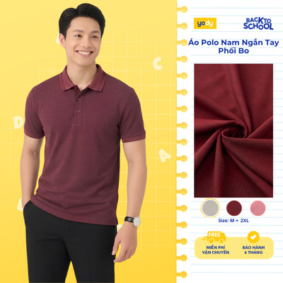 Áo Polo Yody Nam Ngắn Tay Phối Bo MCPO26A062