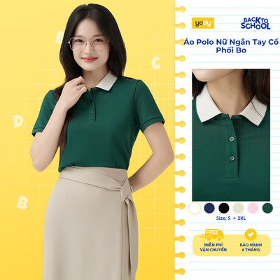 Áo Polo Nữ Ngắn Tay Cổ Phối Bo Cổ WCPO25A518