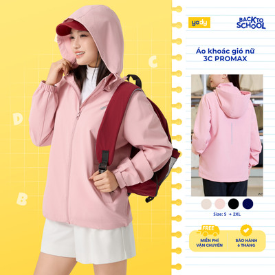 Áo khoác gió nữ gia đình YODY 3C Promax cản gió, cản bụi WCJA25F092