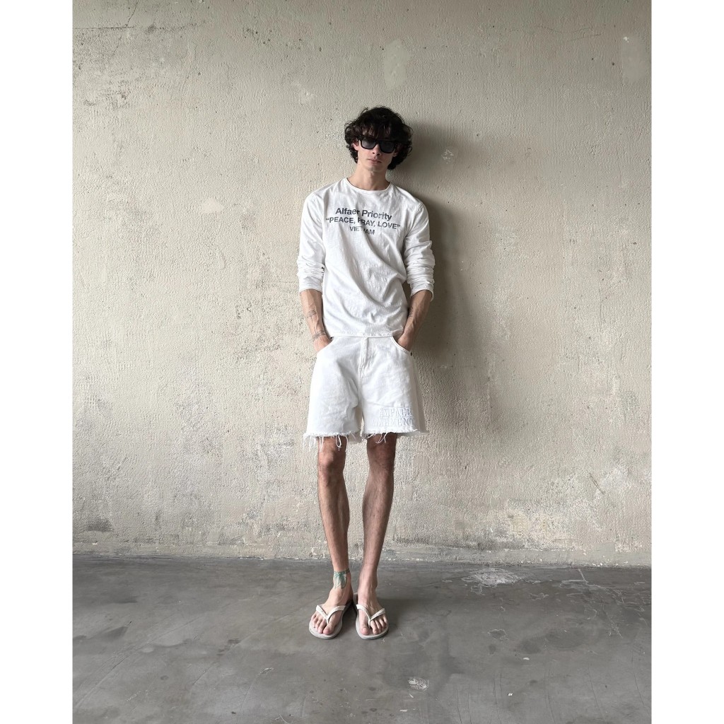 QUẦN "ALFAER" BASIC DENIM SHORTS - WHITE