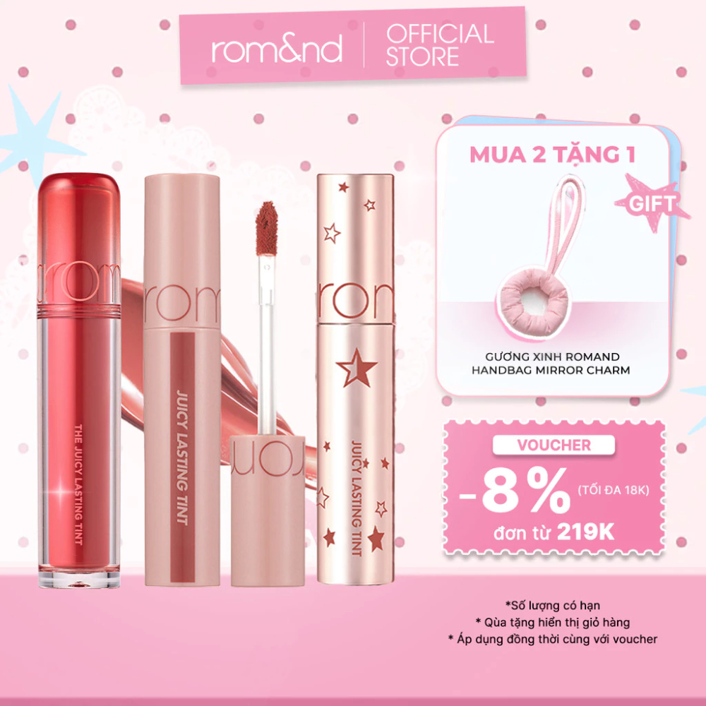 [Rom&nd] Son Tint lì cho môi căng mọng Hàn Quốc Romand Juicy Lasting Tint 5.5g