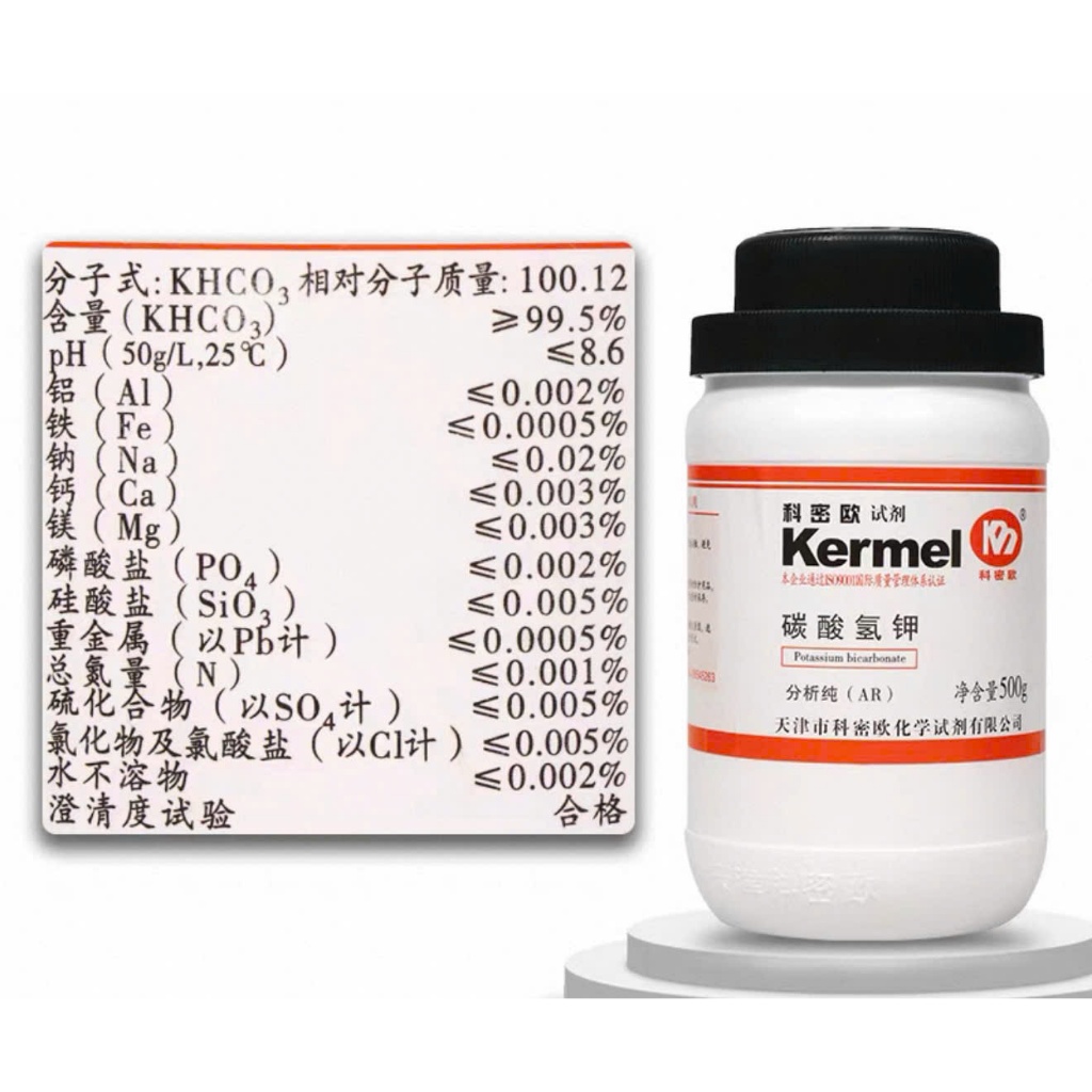 Potassium bicarbonate (KHCO3), Kali bicacbonat, AR500G, KERMEL Trung Quốc, COA