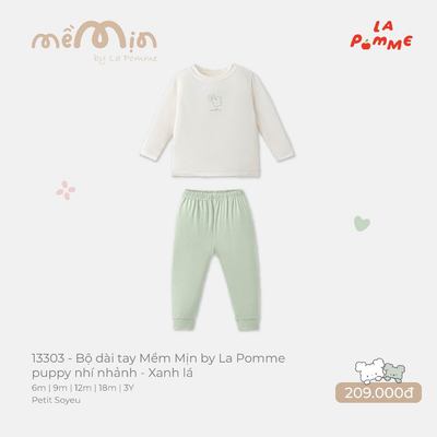 (NÊN TĂNG SIZE) Bộ dài tay Mềm Mịn by La Pomme puppy nhí nhảnh -  Sợi Petit Soyeu thoáng mát - Bé trai/gái - 6M - 3Y