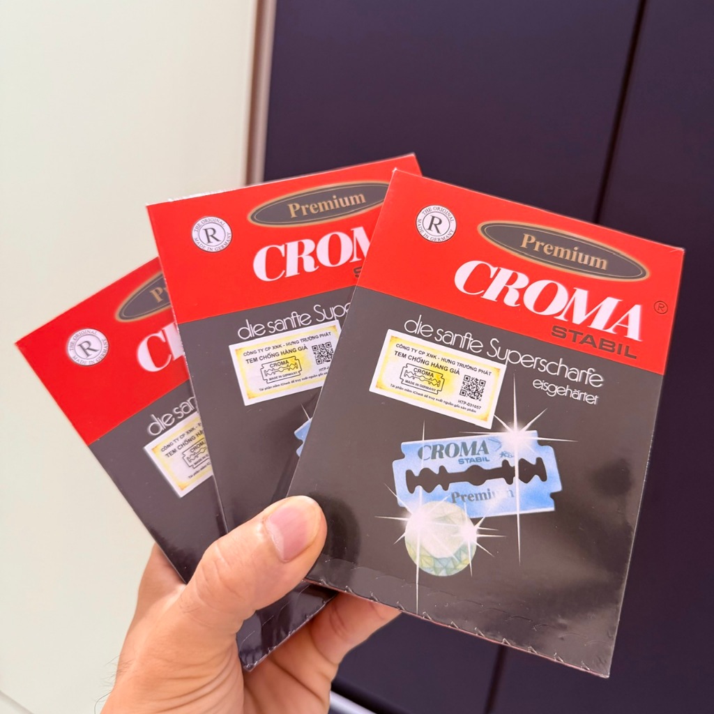 Combo hộp 200 lưỡi dao lam Croma hàng loại 1 và hàng chính hãng