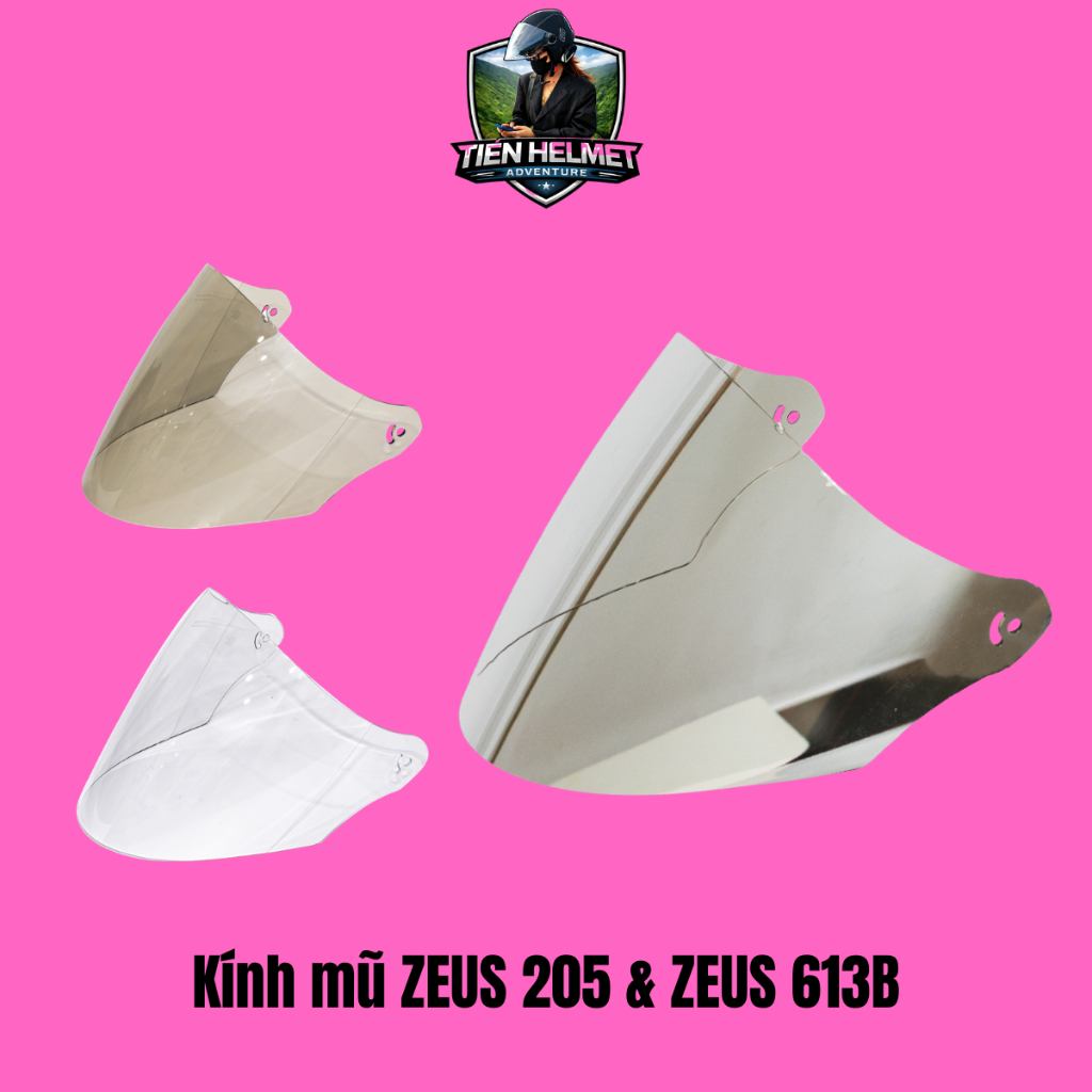 Kính chắn mũ bảo hiểm 3/4 ZEUS 205 và ZEUS 613B - Tiên Helmets - Mũ bảo hiểm Vũng Tàu