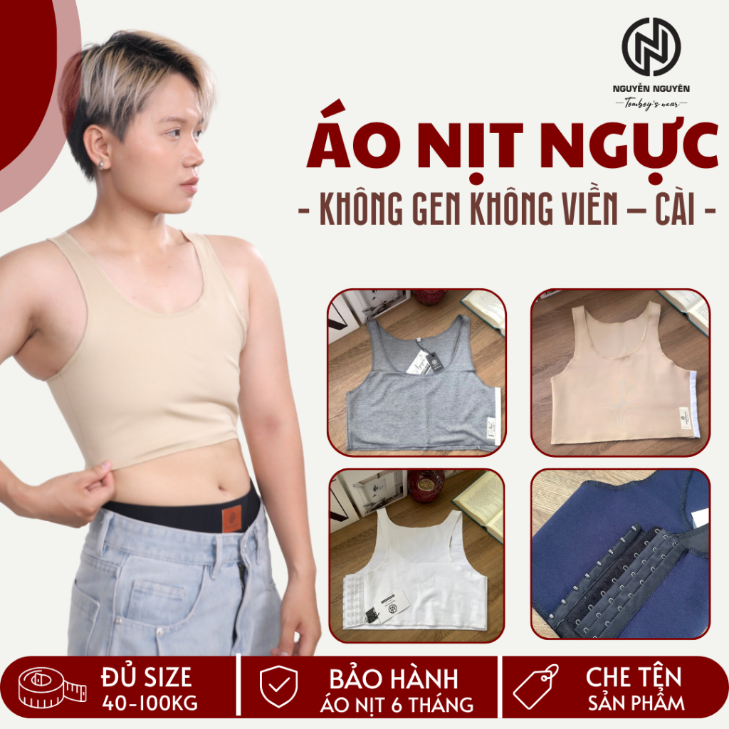Áo Lót Nịt Bó Ngực Không Gen Không Viền Dây Áo To Tomboy Thể Thao Gym Bigsize Chống Sốc Khóa Cài Ngu
