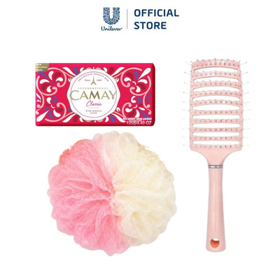 [Hàng tặng] Combo Xà bông camay + Bông tắm + Lược (màu ngẫu nhiên)
