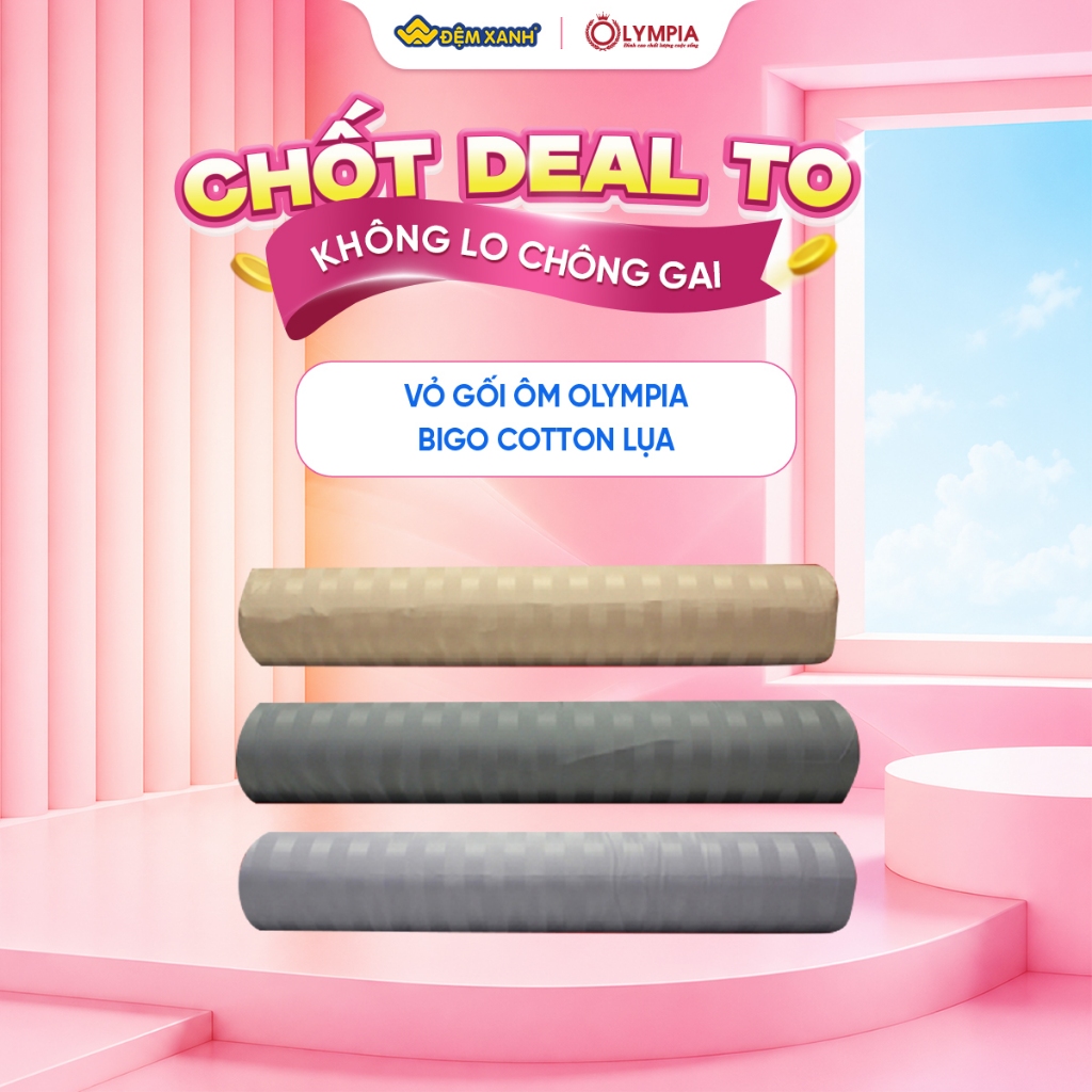 Vỏ gối ôm Olympia Bigo cotton lụa