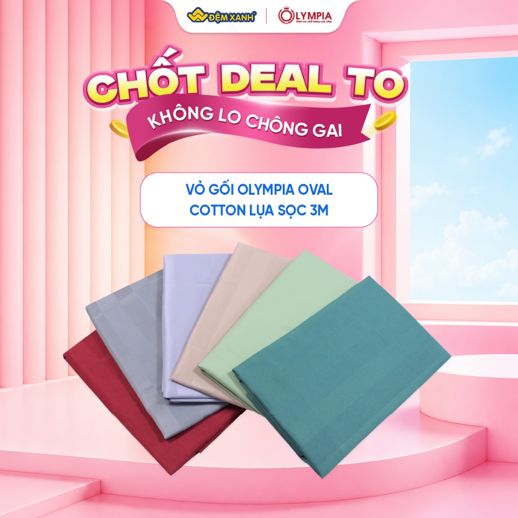 Vỏ gối Olympia Oval cotton lụa