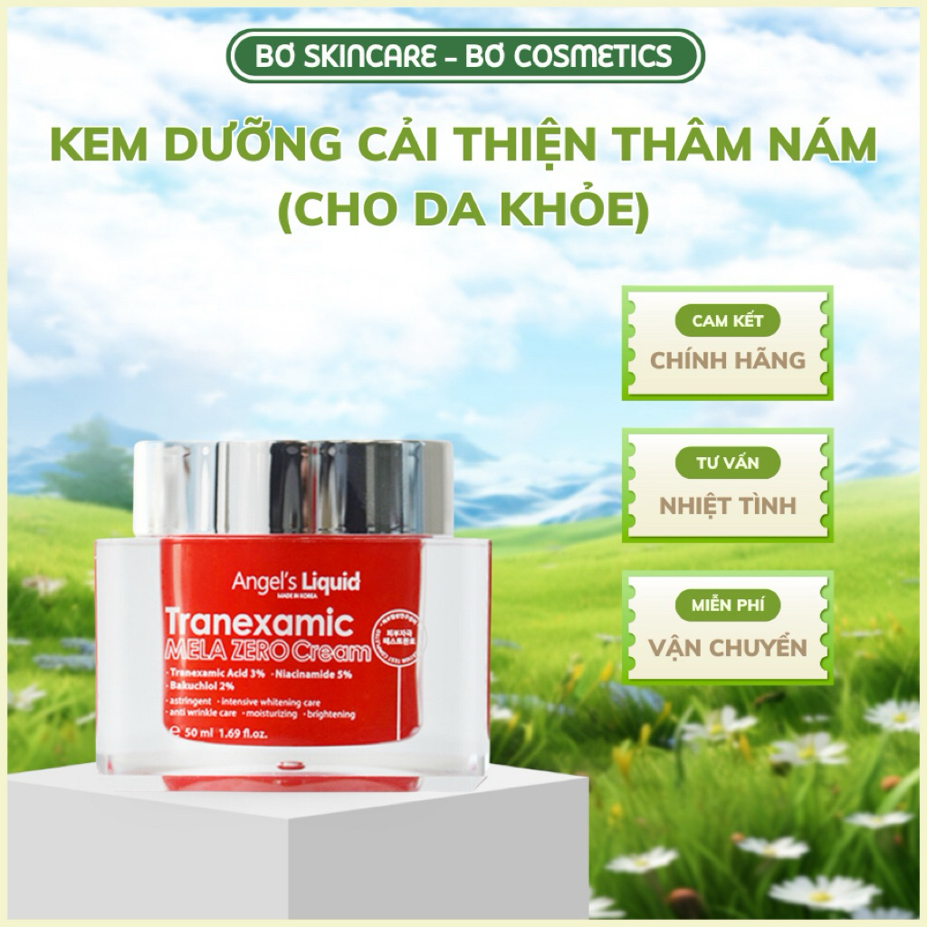 [CHÍNH HÃNG] Kem Dưỡng Cải Thiện Thâm Nám Angel's Liquid Tranexamic Mela Zero Cream 50ml (ĐỎ)